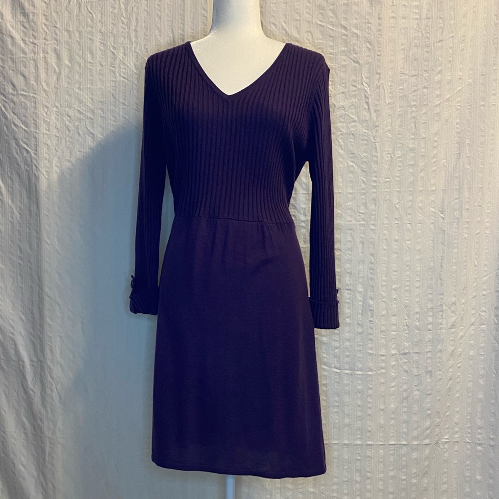 Purple sweater dress